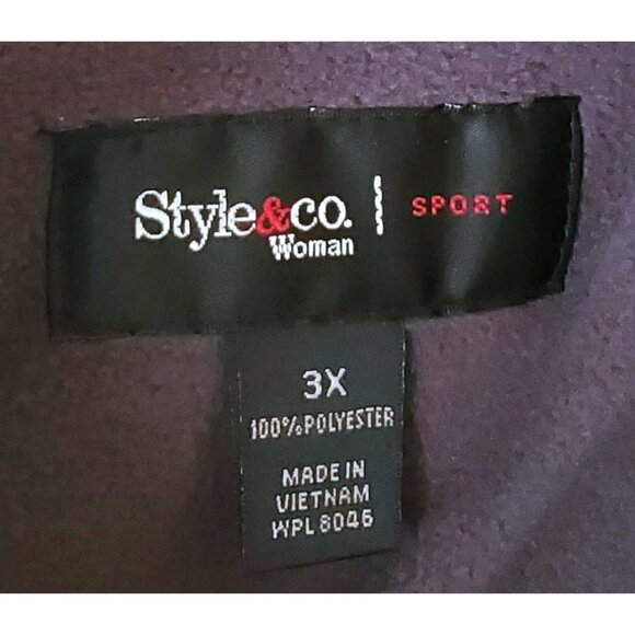 STYLE & CO WOMAN SPORT FLEECE AND QUILTED GRAY JACKET SIZE 3X NWT - Picture 5 of 8